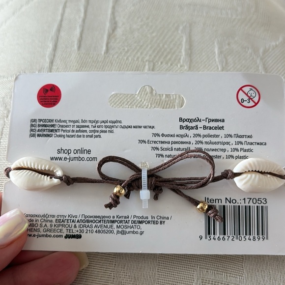 NWT Gold and Cream SHELL Bracelet adjustable / ankle summer beach - Picture 4 of 4